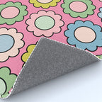 Happy Flowers Pink Pastel Spring Pattern Rug Gallery Image 4