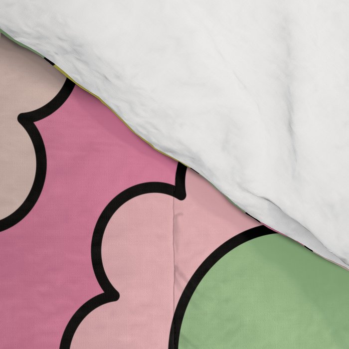 Happy Flowers Pink Pastel Spring Pattern Comforter Gallery Image 4