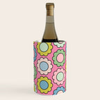 Happy Flowers Pink Pastel Spring Pattern Wine Chiller Gallery Image 2
