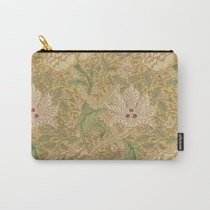 William Morris Windrush Gold Thyme Green Vintage Pattern Carry All Pouch Gallery Image 1