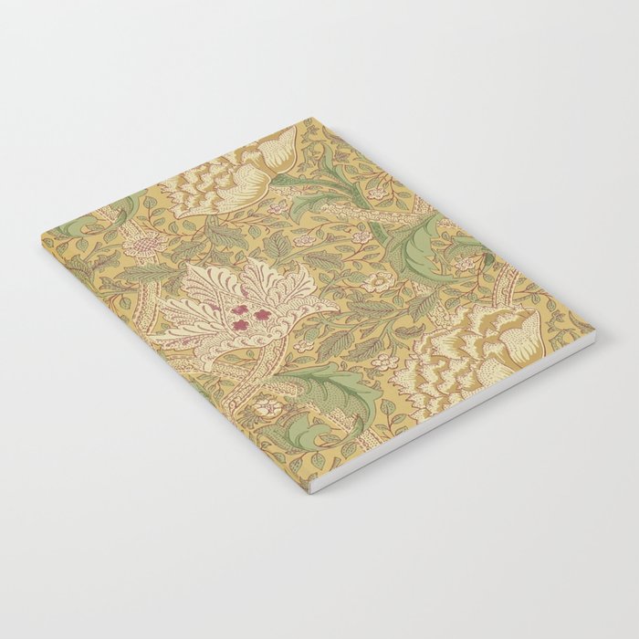 William Morris Windrush Gold Thyme Green Vintage Pattern Notebook Gallery Image 1