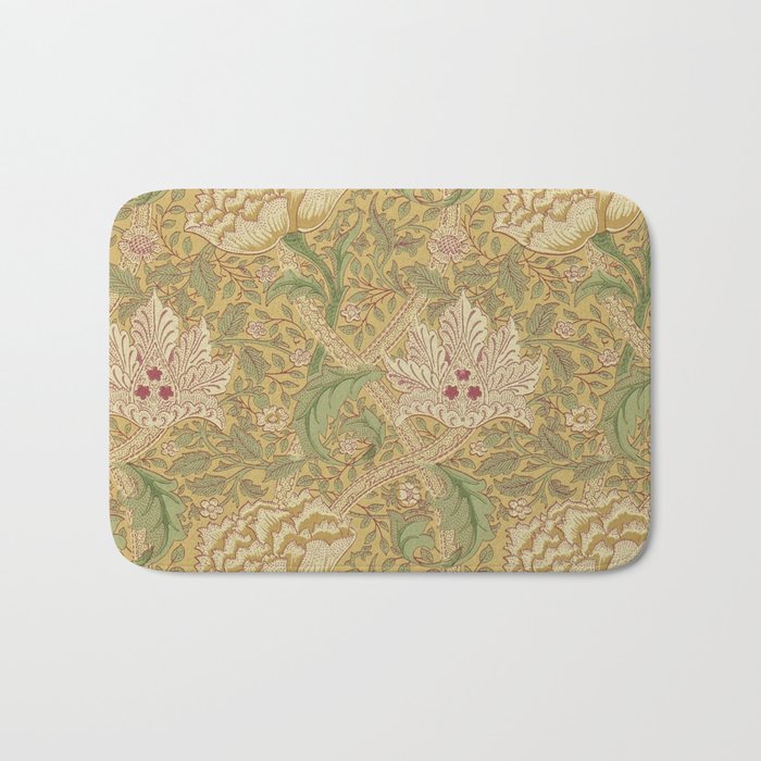 William Morris Windrush Gold Thyme Green Vintage Pattern Bath Mat Gallery Image 1