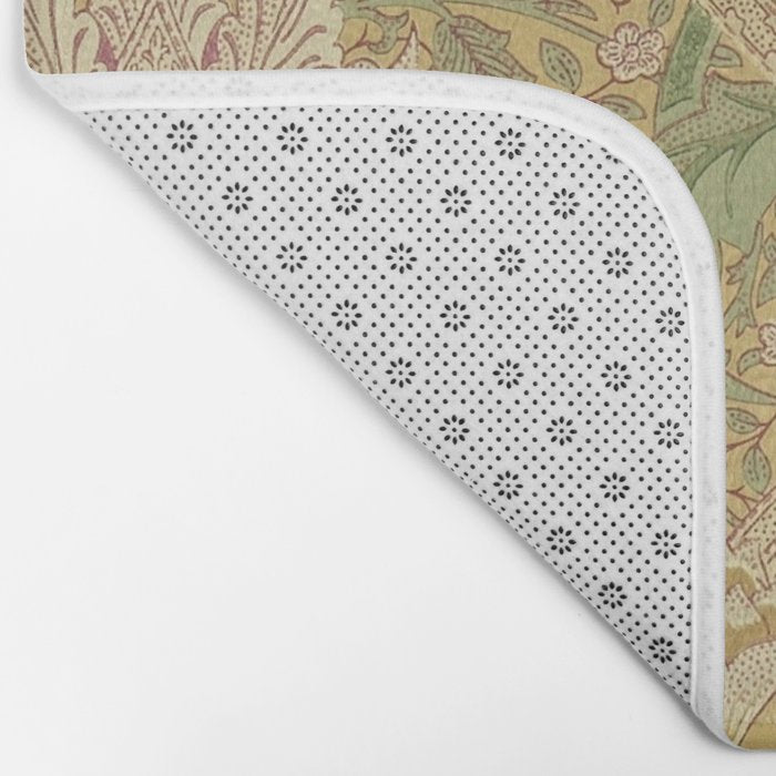 William Morris Windrush Gold Thyme Green Vintage Pattern Bath Mat Gallery Image 2