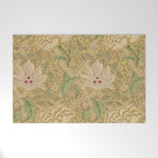 William Morris Windrush Gold Thyme Green Vintage Pattern Welcome Mat Gallery Image 1