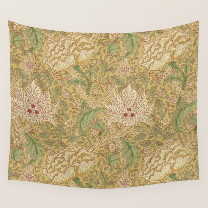 William Morris Windrush Gold Thyme Green Vintage Pattern Wall Tapestry Gallery Image 4
