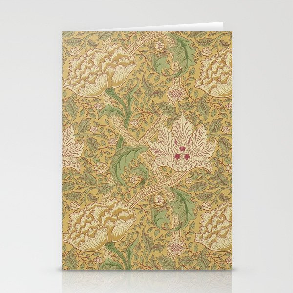 William Morris Windrush Gold Thyme Green Vintage Pattern Stationery Card Gallery Image 2