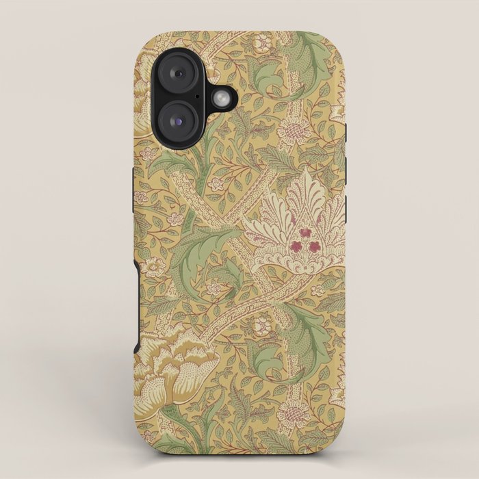 William Morris Windrush Gold Thyme Green Vintage Pattern iPhone Case Gallery Image 1