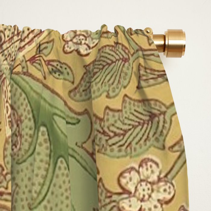 William Morris Windrush Gold Thyme Green Vintage Pattern Window Curtain Gallery Image 2