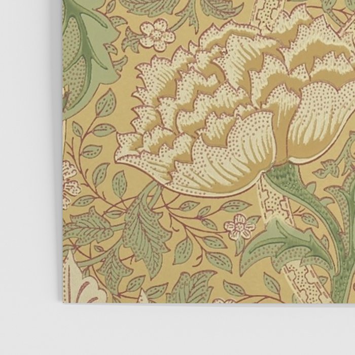 William Morris Windrush Gold Thyme Green Vintage Pattern Poster Gallery Image 3