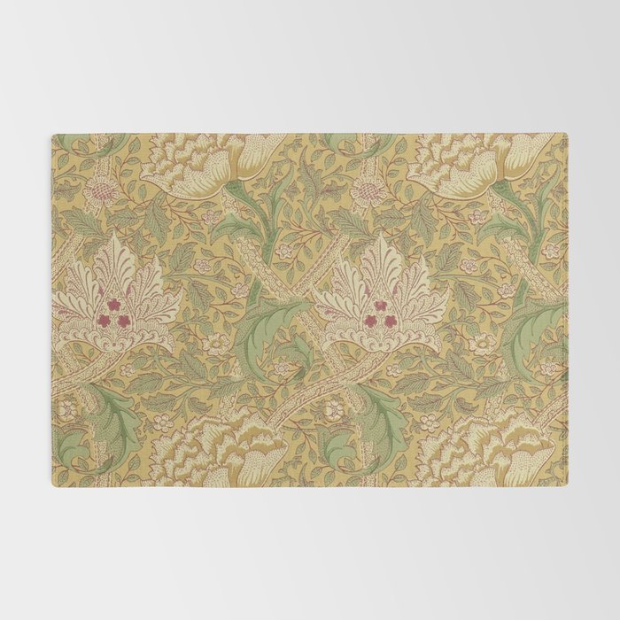 William Morris Windrush Gold Thyme Green Vintage Pattern Rug Gallery Image 2
