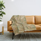 William Morris Windrush Gold Thyme Green Vintage Pattern Throw Blanket Gallery Image 1