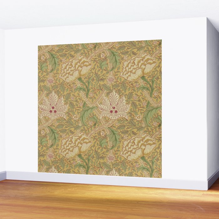 William Morris Windrush Gold Thyme Green Vintage Pattern Wall Mural Gallery Image 2