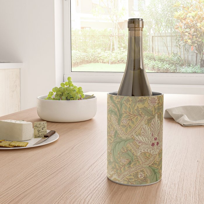 William Morris Windrush Gold Thyme Green Vintage Pattern Wine Chiller Gallery Image 4