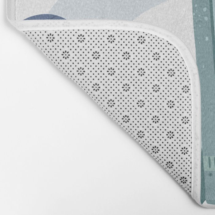 Space rocket print with planets and stars, perfect for an outer space nursery or kids room Bath Mat Gallery Image 2