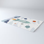 Space rocket print with planets and stars, perfect for an outer space nursery or kids room Rug Gallery Image 3