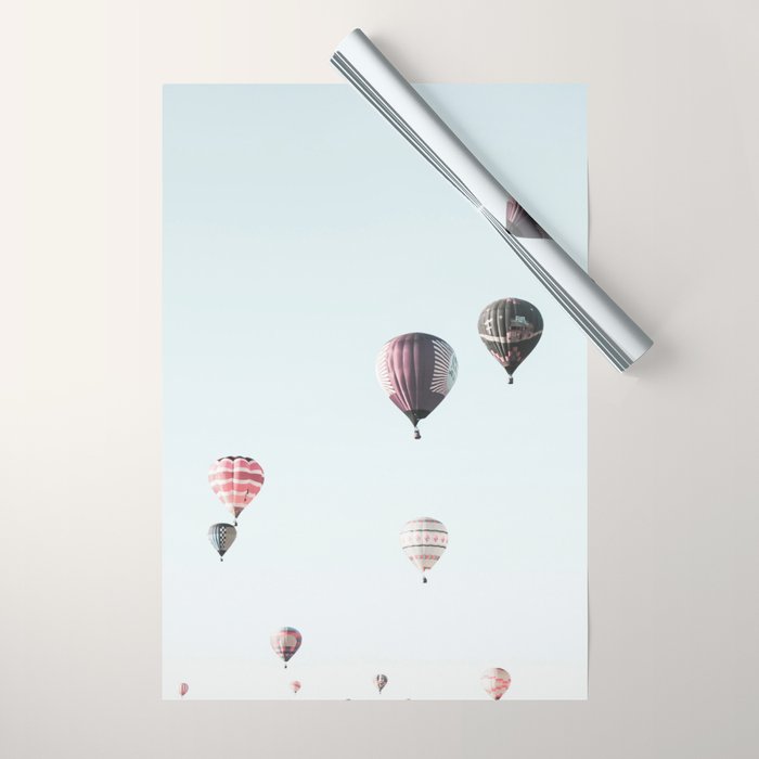 Hot Air Balloons Blue Sky Wrapping Paper Gallery Image 1
