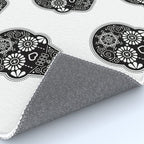 DÃ­a de Muertos Calavera â¢ Mexican Sugar Skull - Black Palette Rug Gallery Image 4