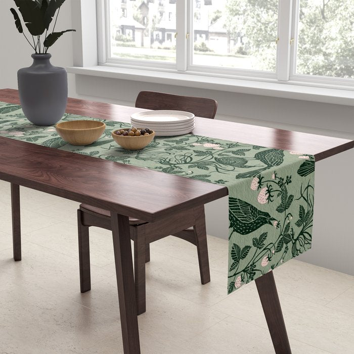 Birds and Snails with Strawberries Table Runner Gallery Image 2