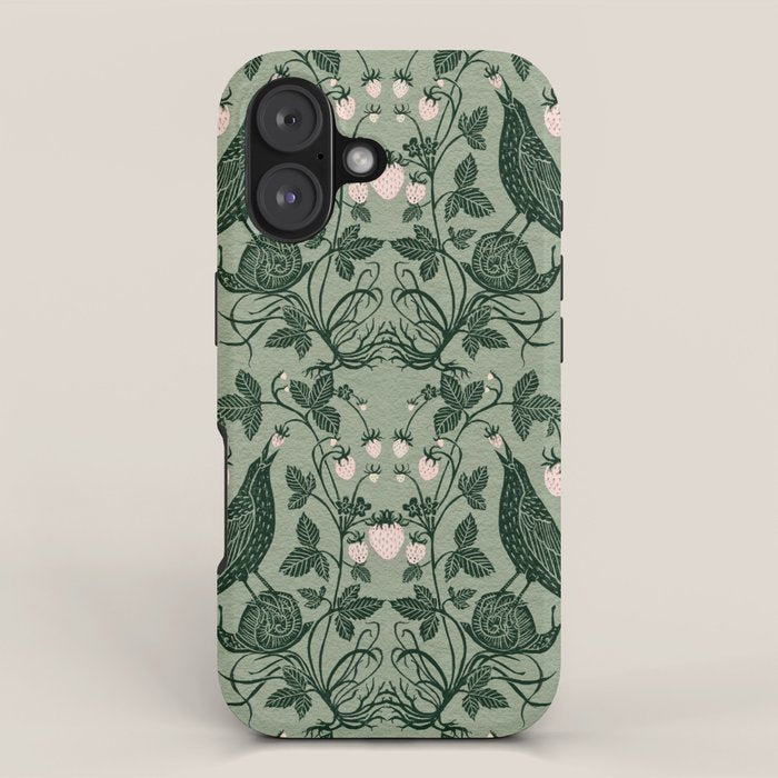 Birds and Snails with Strawberries iPhone Case Gallery Image 1