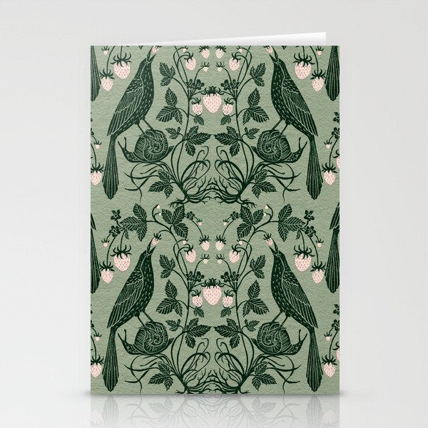 Birds and Snails with Strawberries Stationery Card Gallery Image 2
