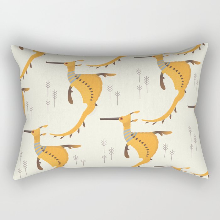 Weedy Seadragon, Marine Animal of Victoria, Australia Rectangular Pillow Gallery Image 1
