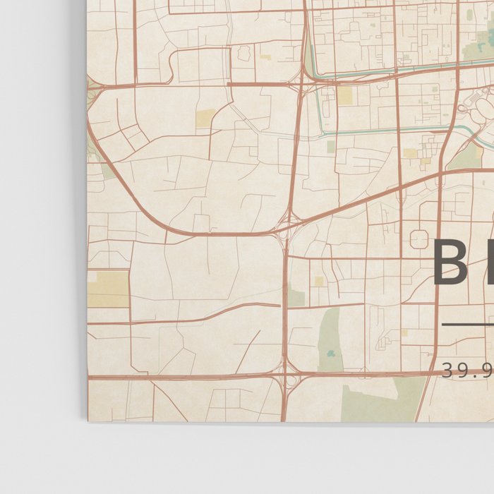 Beijing, China - Vintage Map Poster Gallery Image 3