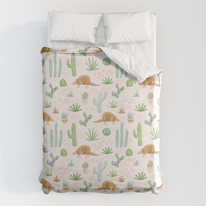 Armadillos in the Desert - Watercolor Duvet Cover Gallery Image 6