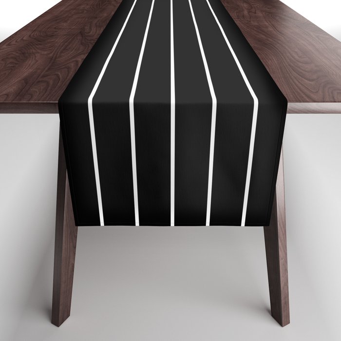 Minimal Arch III Black and White Modern Geometric Lines Table Runner Gallery Image 1