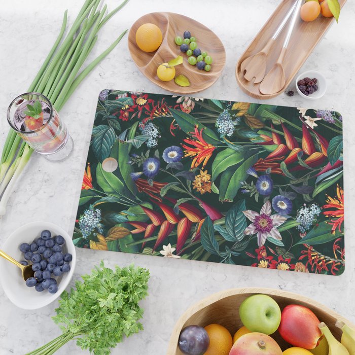 Tropical Flora - Night Cutting Board Gallery Image 2