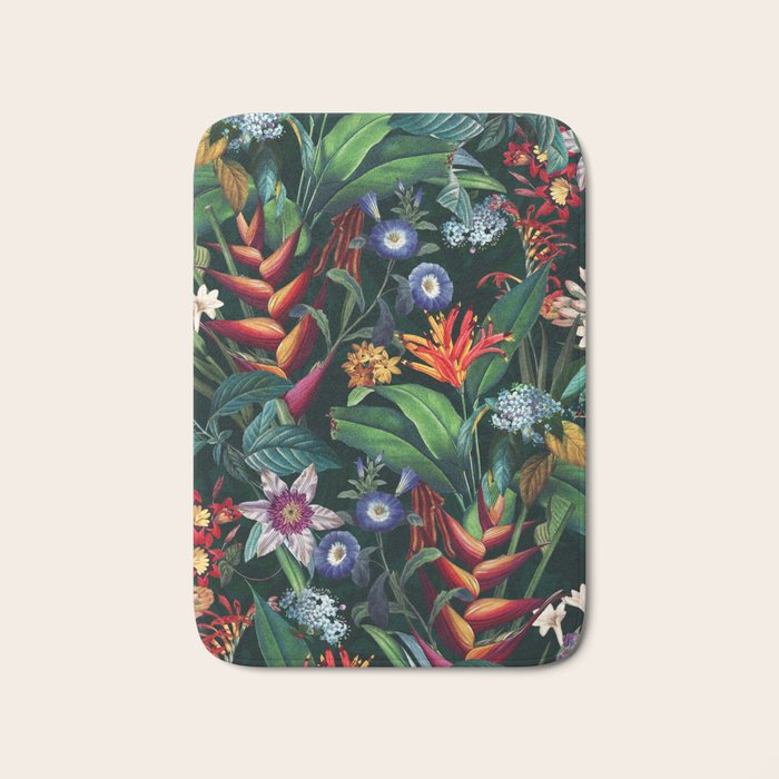 Tropical Flora - Night Bath Mat Gallery Image 1