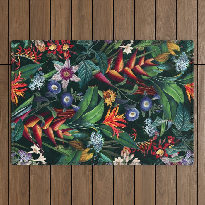 Tropical Flora - Night Outdoor Rug Gallery Image 1