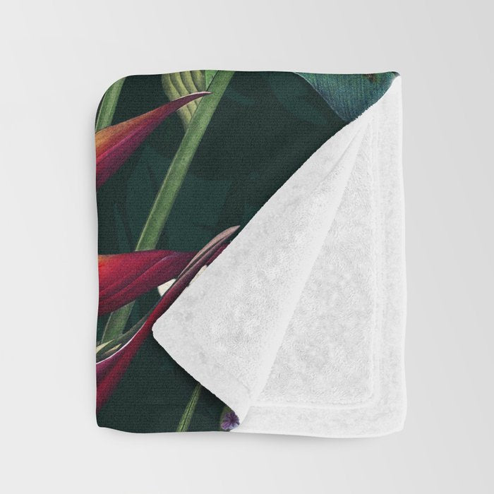 Tropical Flora - Night Throw Blanket Gallery Image 3