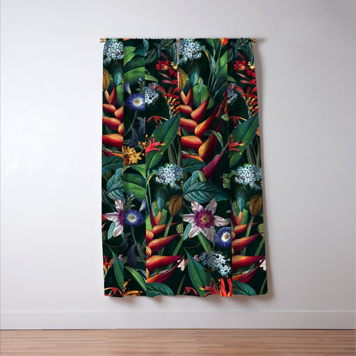 Tropical Flora - Night Window Curtain Gallery Image 3