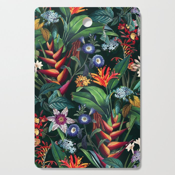 Tropical Flora - Night Cutting Board Gallery Image 1