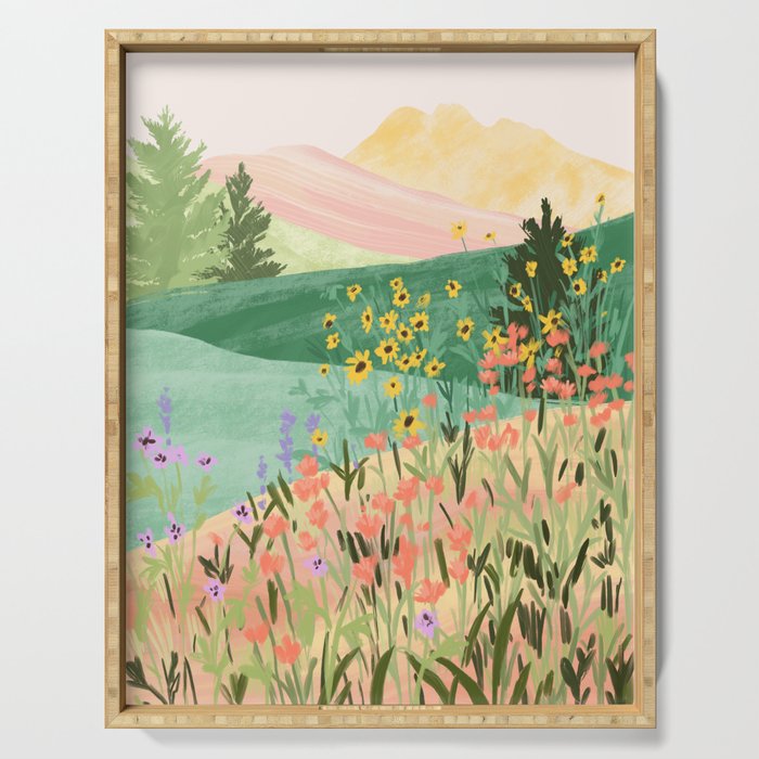 Flower Meadow Serving Tray Gallery Image 1