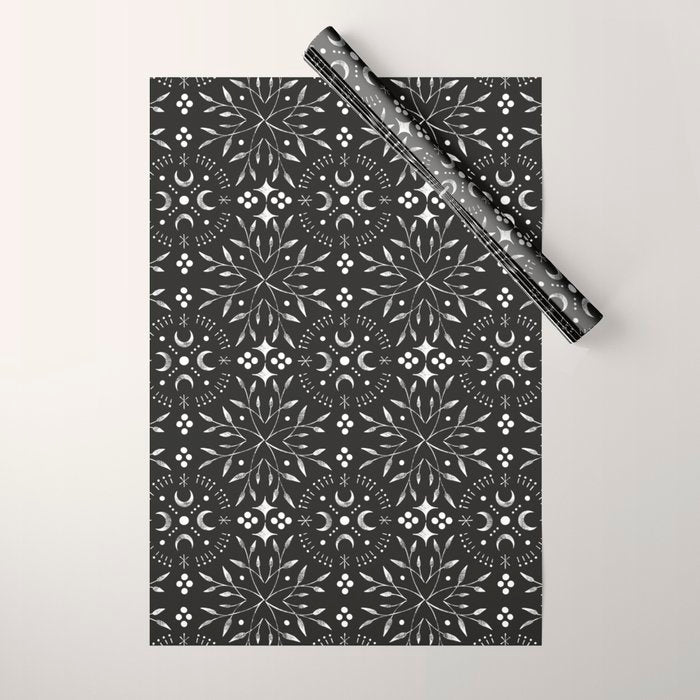 Mystical mosaic lunar phases BN Wrapping Paper Gallery Image 1