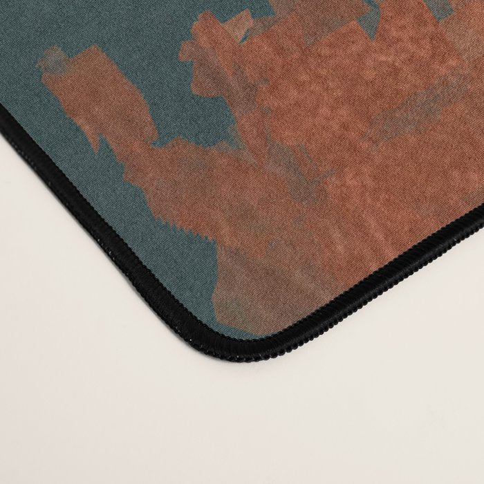Aesthetic Grunge Copper and Teal Green Rust Desk Mat Gallery Image 4