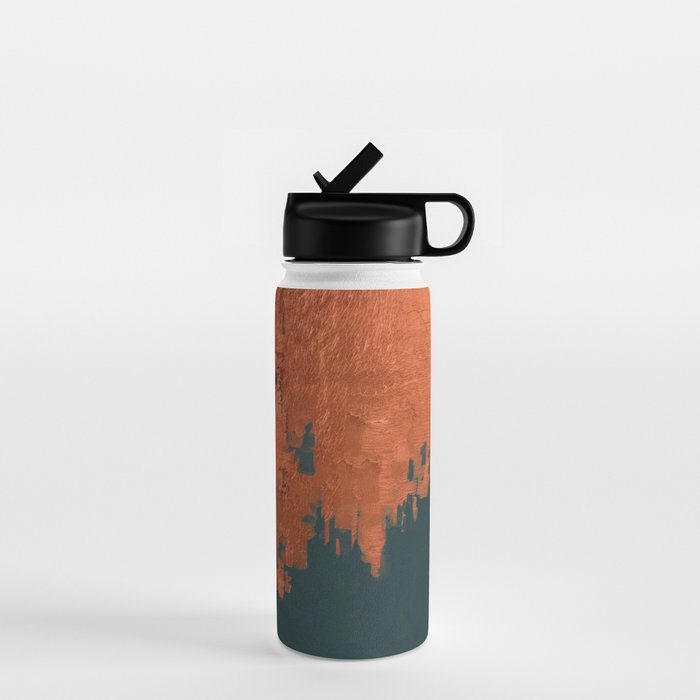 Aesthetic Grunge Copper and Teal Green Rust Water Bottle Gallery Image 1