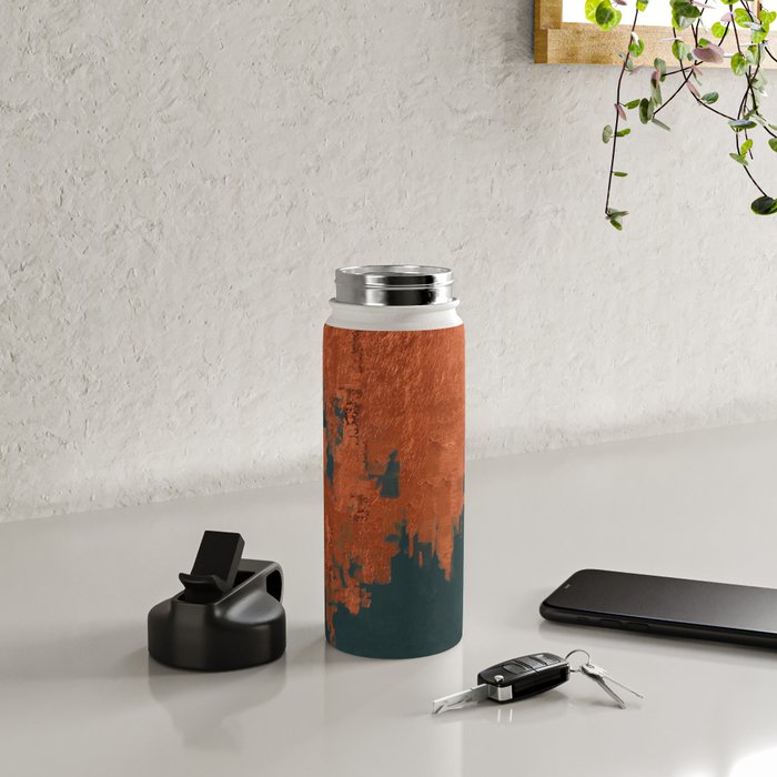 Aesthetic Grunge Copper and Teal Green Rust Water Bottle Gallery Image 4