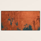 Aesthetic Grunge Copper and Teal Green Rust Desk Mat Gallery Image 3