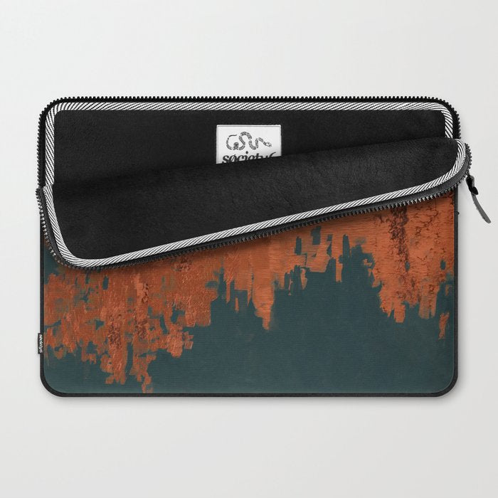Aesthetic Grunge Copper and Teal Green Rust Laptop Sleeve Gallery Image 2