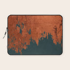 Aesthetic Grunge Copper and Teal Green Rust Laptop Sleeve Gallery Image 1