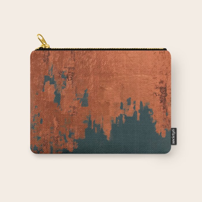 Aesthetic Grunge Copper and Teal Green Rust Carry All Pouch Gallery Image 1