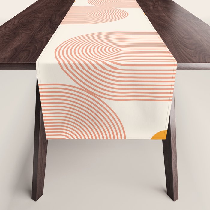 Abstraction_SUN_DOUBLE_LINE_POP_ART_Minimalism_001C Table Runner Gallery Image 1