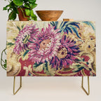 Antique French Gobelins Floral Textile Print Credenza Gallery Image 1