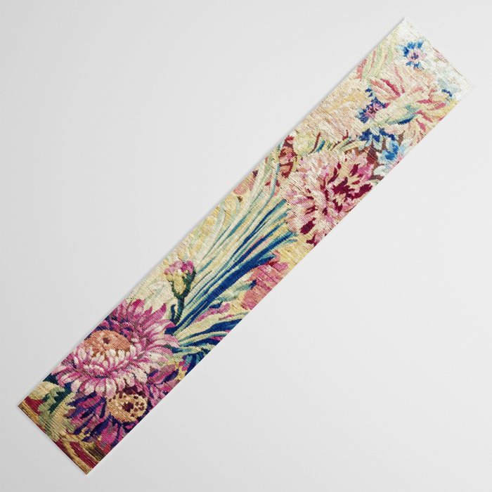Antique French Gobelins Floral Textile Print Table Runner Gallery Image 3