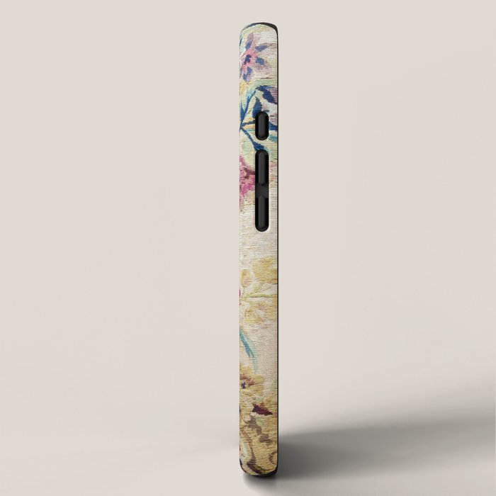 Antique French Gobelins Floral Textile Print iPhone Case Gallery Image 2