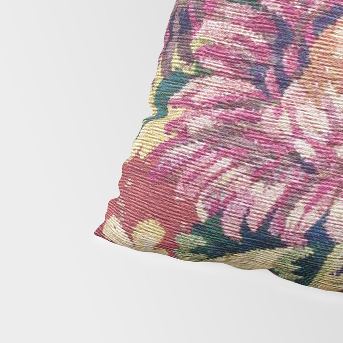 Antique French Gobelins Floral Textile Print Pillow Sham Gallery Image 4
