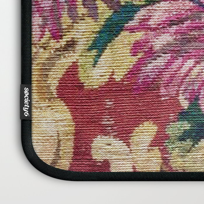 Antique French Gobelins Floral Textile Print Laptop Sleeve Gallery Image 3