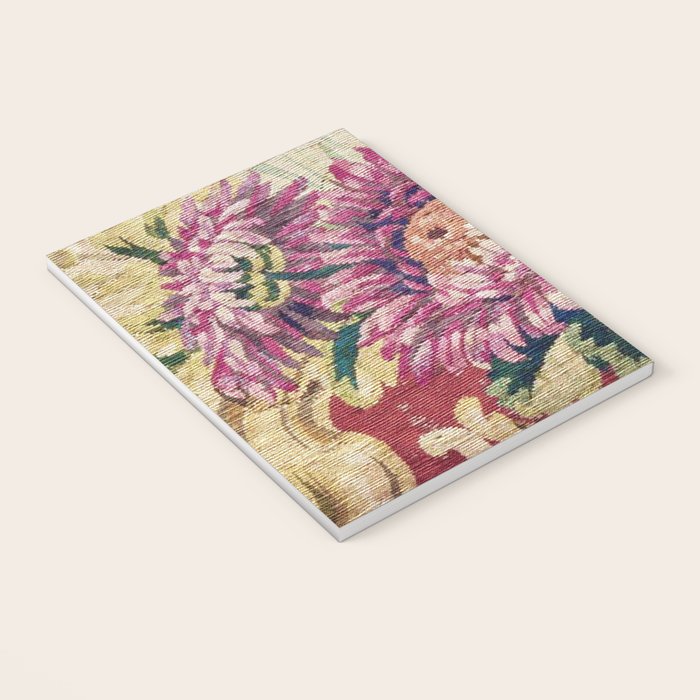 Antique French Gobelins Floral Textile Print Notebook Gallery Image 3